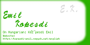 emil kopesdi business card